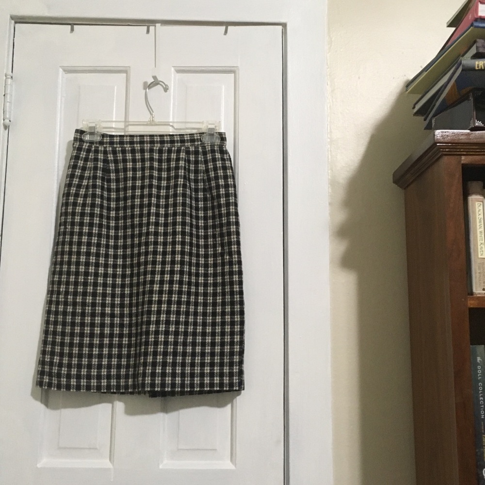 Vintage check pencil skirt